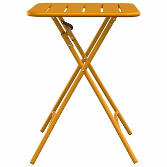 Tuintafel inklapbaar 55x55x73 cm staal mosterdgeel 4