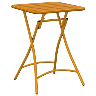 Tuintafel inklapbaar 55x55x73 cm staal mosterdgeel 5