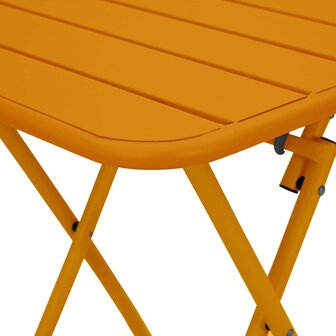 Tuintafel inklapbaar 55x55x73 cm staal mosterdgeel 6