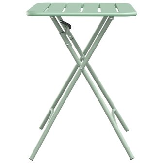 Tuintafel inklapbaar 55x55x73 cm staal lichtmint 4