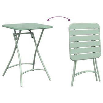 Tuintafel inklapbaar 55x55x73 cm staal lichtmint 8