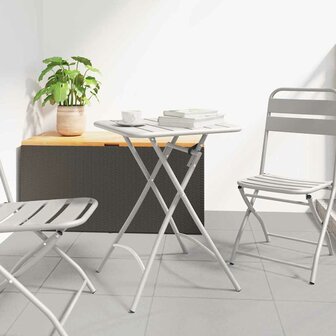 Tuintafel inklapbaar 55x55x73 cm staal beige 1