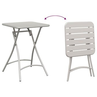 Tuintafel inklapbaar 55x55x73 cm staal beige 8