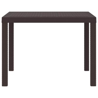 Tuintafel 100x100x73 cm poly rattan bruin 4