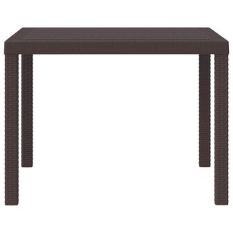 Tuintafel 100x100x73 cm poly rattan bruin 5