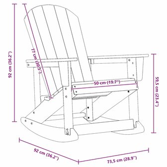 Adirondack Schommelstoel Wit 73,5x92x90 cm HDPE 8