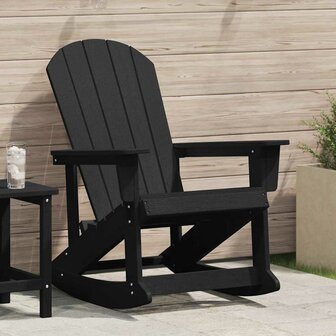 Adirondack Schommelstoel Zwart 73,5x92x90 cm HDPE 1
