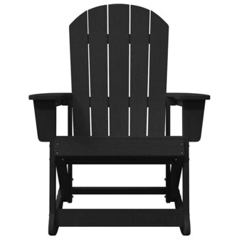 Adirondack Schommelstoel Zwart 73,5x92x90 cm HDPE 3