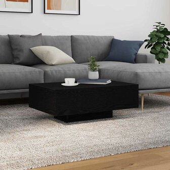 Salontafel met LED-verlichting 85x55x31 cm zwart eikenkleurig 1