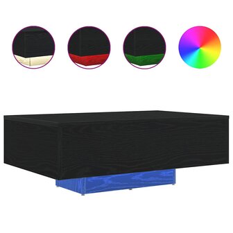 Salontafel met LED-verlichting 85x55x31 cm zwart eikenkleurig 3