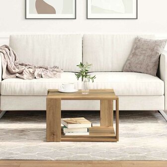 Salontafel Massief Eiken 51,5x51,5x30 cm 1