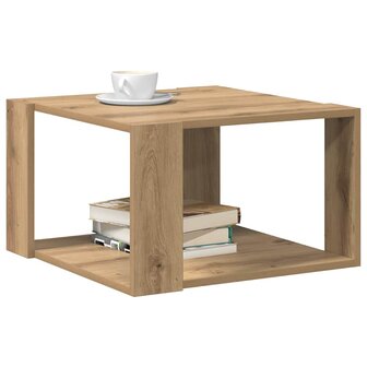 Salontafel Massief Eiken 51,5x51,5x30 cm 2
