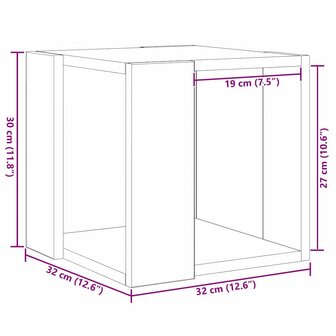 Salontafel Ambachtelijk eiken Massief eikenhout 32 x 32 x 30 cm 8