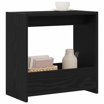 Bijzettafel 50x26x50 cm bewerkt hout zwart eikenkleurig 2