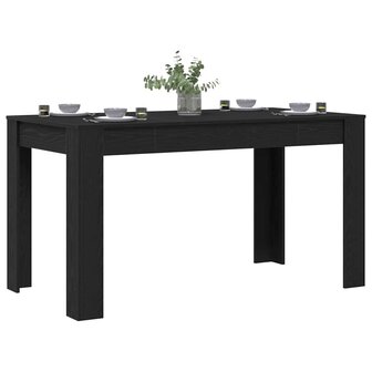 Eettafel Zwart Eiken 140x74,5x76 cm Geengineerd Hout 2