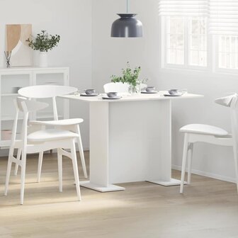 Eettafel 110x60x75 cm bewerkt hout wit 1