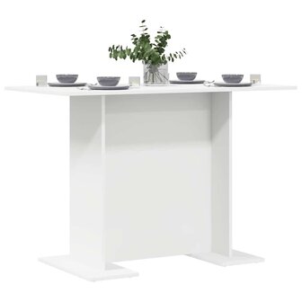 Eettafel 110x60x75 cm bewerkt hout wit 2