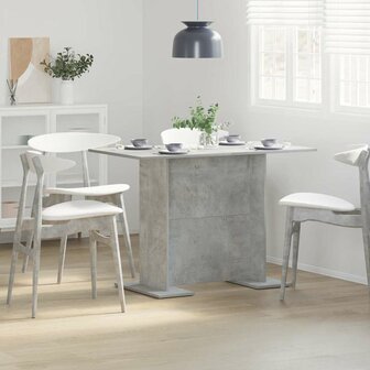 Eettafel 110x60x75 cm bewerkt hout betongrijs 1