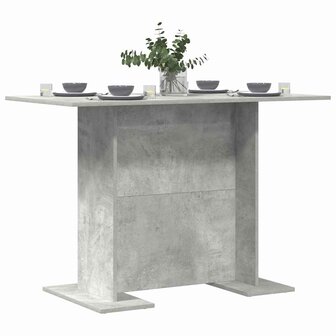 Eettafel 110x60x75 cm bewerkt hout betongrijs 2