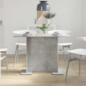 Eettafel 110x60x75 cm bewerkt hout betongrijs 3