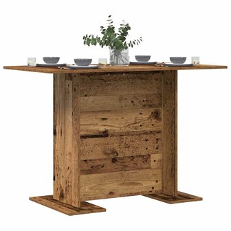 Eettafel 110x60x75 cm bewerkt hout oud houtkleurig 2