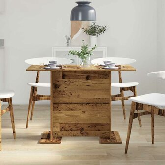 Eettafel 110x60x75 cm bewerkt hout oud houtkleurig 3