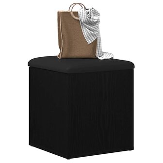 Opslagbank 40x40x45 cm bewerkt hout zwart eikenkleurig 2