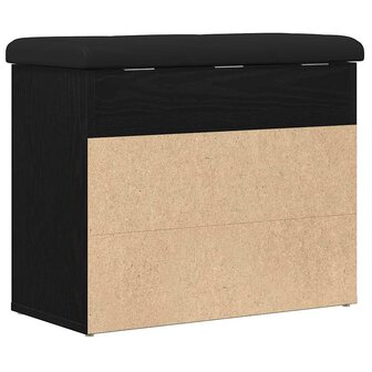 Opslagbank 60x30x48 cm bewerkt hout zwart eikenkleurig 7