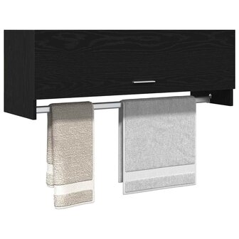 Kledingkast Zwart Eiken 100x32,5x35 cm Bewerkt Hout 2
