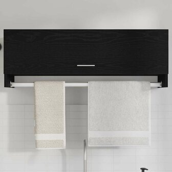 Kledingkast Zwart Eiken 100x32,5x35 cm Bewerkt Hout 4