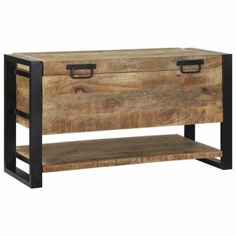 Opbergkist 80x35x45 cm massief ruw mangohout 1