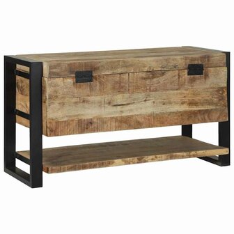 Opbergkist 80x35x45 cm massief ruw mangohout 6