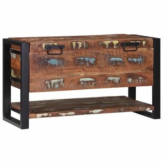 Opbergkist 80x35x45 cm massief ruw gerecycled hout meerkleurig 3
