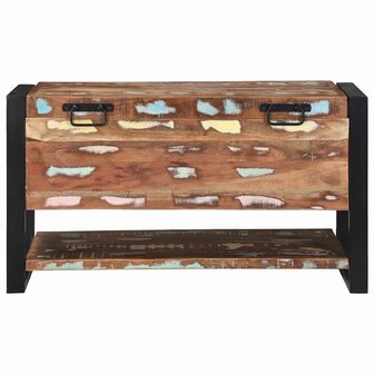Opbergkist 80x35x45 cm massief ruw gerecycled hout meerkleurig 4