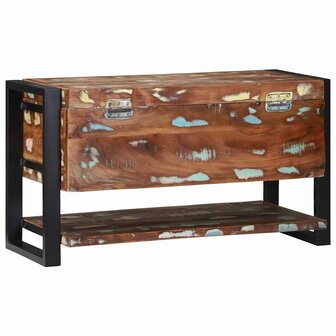 Opbergkist 80x35x45 cm massief ruw gerecycled hout meerkleurig 6