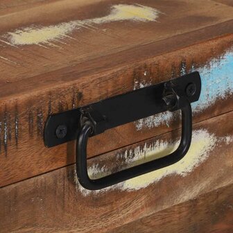 Opbergkist 80x35x45 cm massief ruw gerecycled hout meerkleurig 8