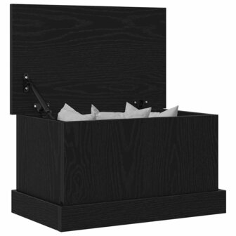 Opbergkist 50x30x28 cm bewerkt hout zwart eikenkleurig 2