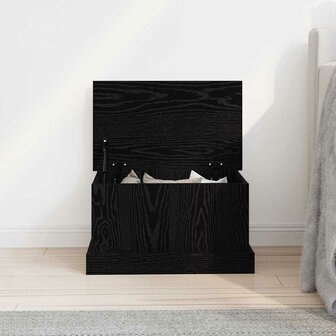 Opbergkist 50x30x28 cm bewerkt hout zwart eikenkleurig 3