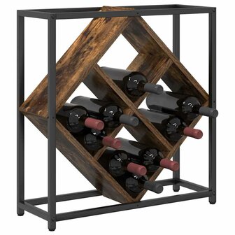 Wijnrek 51x18x52,5 cm bewerkt hout gerookt eikenkleurig 2
