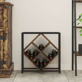 Wijnrek 51x18x52,5 cm bewerkt hout gerookt eikenkleurig 3