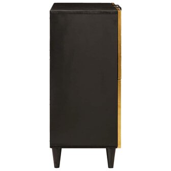 Bijzetkast Zwart en Goud 60 x 33.5 x 75 cm massief mangohout 4