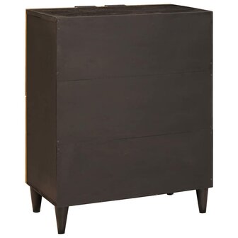 Bijzetkast Zwart en Goud 60 x 33.5 x 75 cm massief mangohout 5