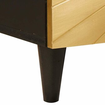 Bijzetkast Zwart en Goud 60 x 33.5 x 75 cm massief mangohout 8
