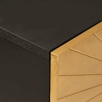 Bijzetkast Zwart en Goud 80 x 33.5 x 75 cm massief mangohout 6