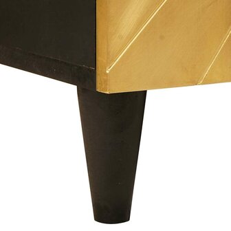 Bijzetkast Zwart en Goud 90 x 33.5 x 75 cm massief mangohout 8