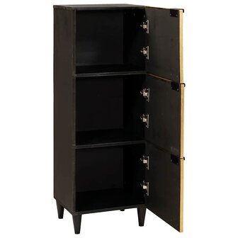 Bijzetkast Zwart en Goud 40 x 33.5 x 110 cm massief mangohout 2