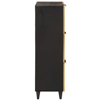Bijzetkast Zwart en Goud 40 x 33.5 x 110 cm massief mangohout 4