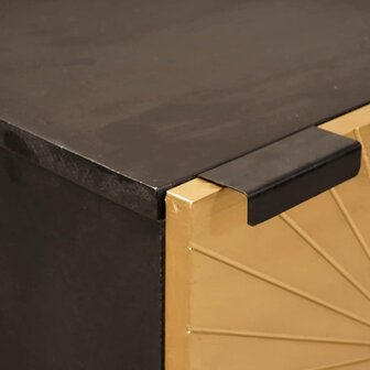 Bijzetkast Zwart en Goud 40 x 33.5 x 110 cm massief mangohout 6
