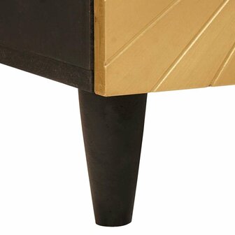 Bijzetkast Zwart en Goud 40 x 33.5 x 110 cm massief mangohout 7
