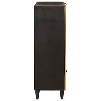 Bijzetkast Zwart en Goud 60 x 33.5 x 100 cm massief mangohout 4